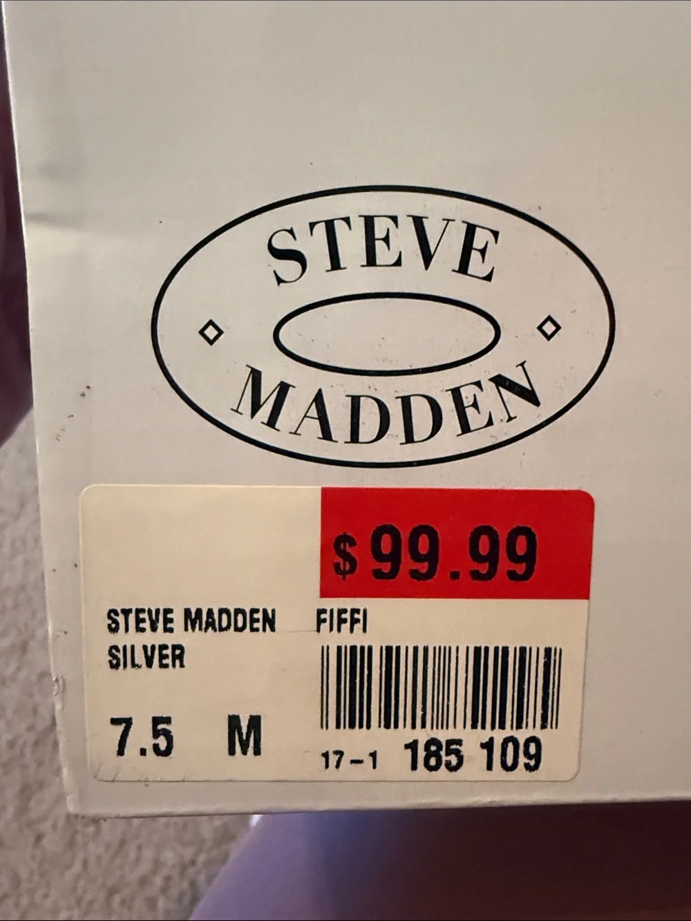Steve Madden Silver Glitter Block Heel Sandals with Ankle Buckle